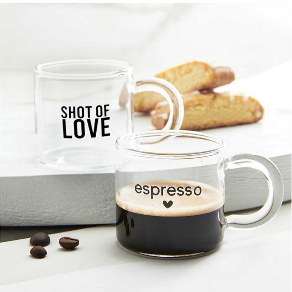 4 NWT boutique espresso clear glasses set of 4